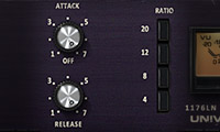 Settings for a gritty compression effect.