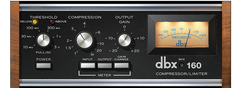 dbx 160 Compressor / Limiter front panel