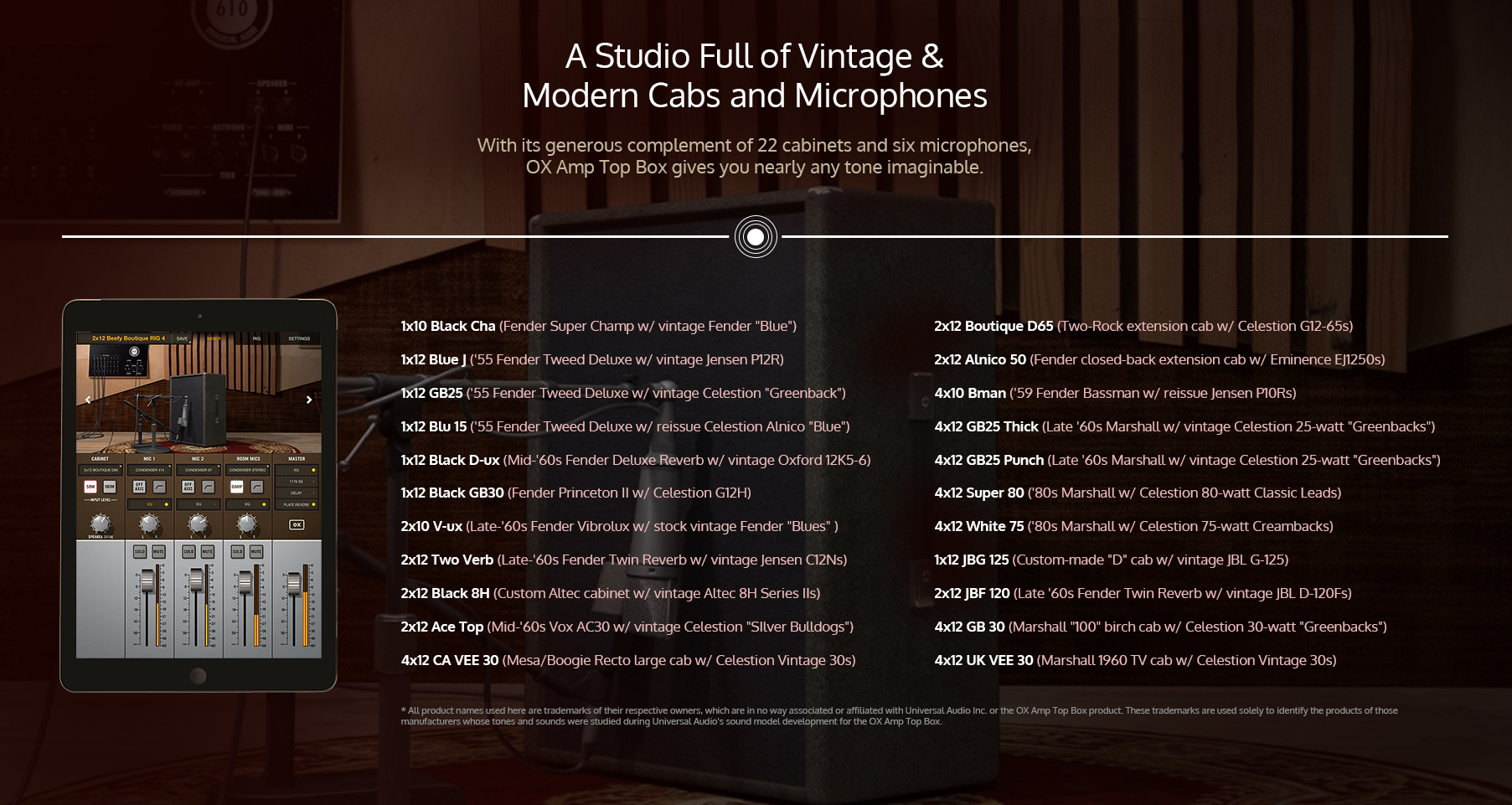 OX Amp Top Box Universal Audio